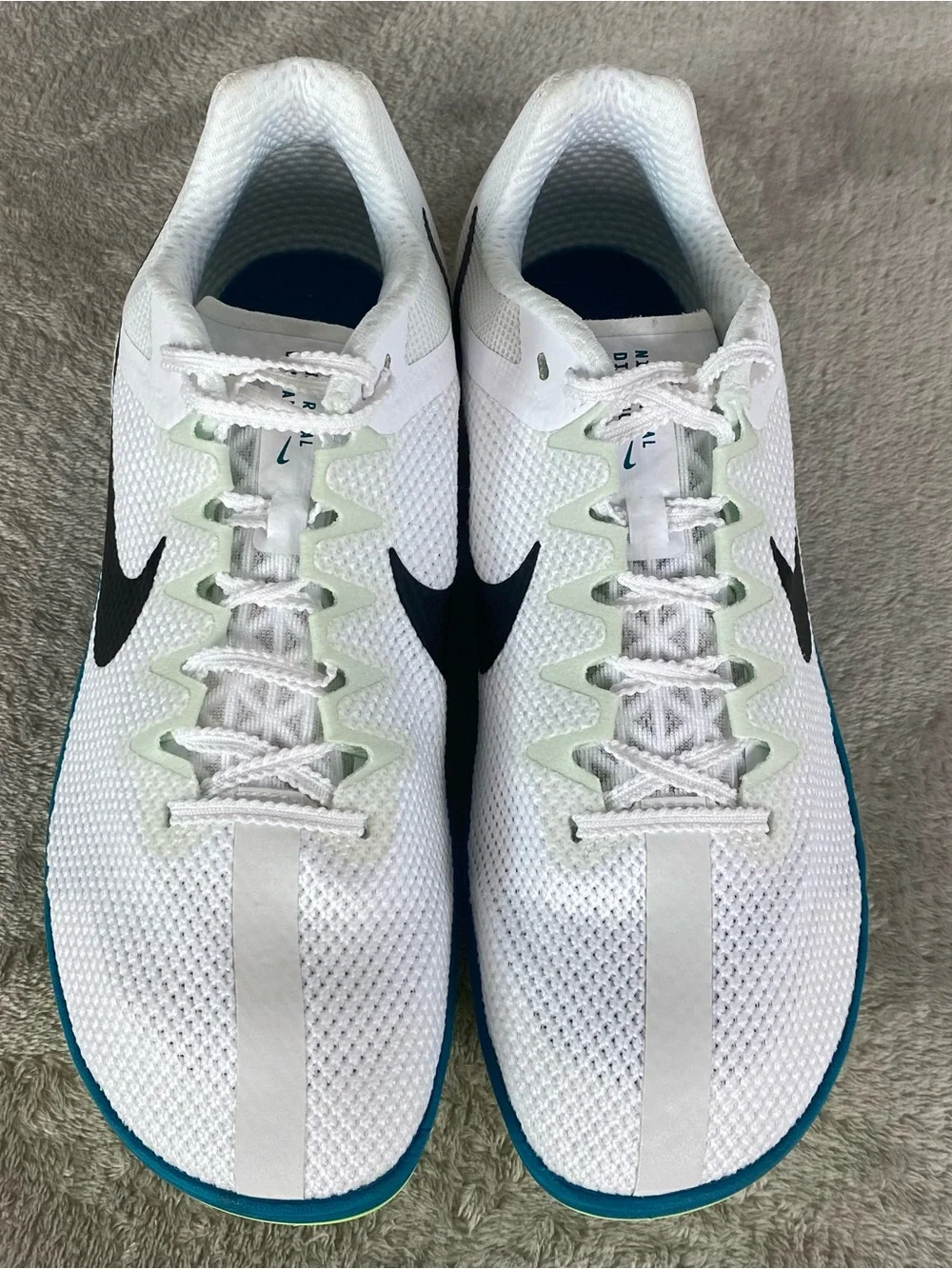 Nike Zoom Rival Distance White Mens Size 9 Track Shoes Spikes FZ9653-102 NEW
